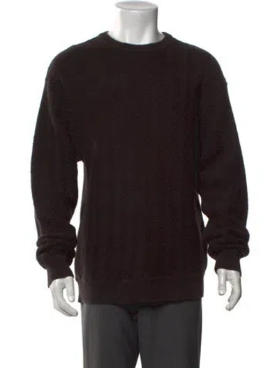 Pre-owned Neiman Marcus Patterned Crew Neck Pullover In Brown
