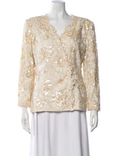 Pre-owned Neiman Marcus Patterned Evening Jacket In Neutrals