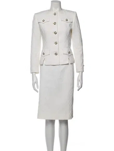 Pre-owned Neiman Marcus Patterned Skirt Suit In Neutral