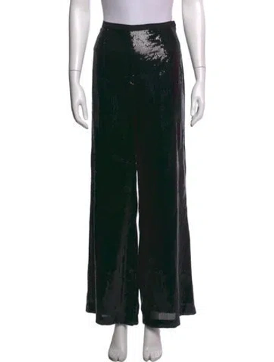 Pre-owned Neiman Marcus Patterned Wide Leg Pants In Black