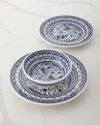 Neiman Marcus Pavoes Blue & White 12-piece Dinnerware Set In Blue