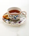 Neiman Marcus Pavoes Cups And Saucers, Set Of 4