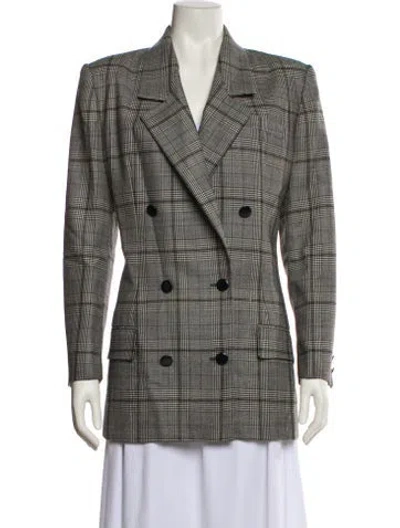 Pre-owned Neiman Marcus Plaid Print Blazer In Multi