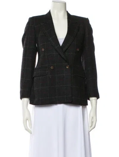 Pre-owned Neiman Marcus Plaid Print Blazer In Multi