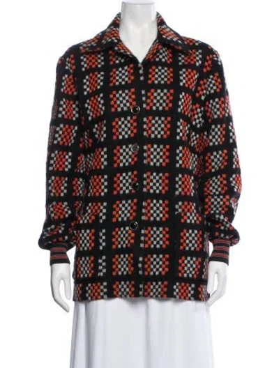 Pre-owned Neiman Marcus Plaid Print Jacket In Black