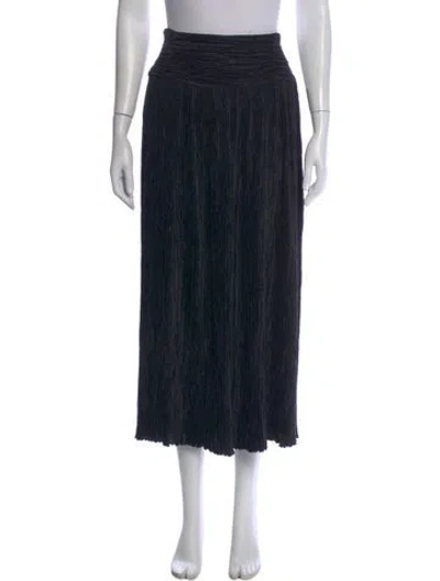 Pre-owned Neiman Marcus Pleated Accents Long Skirt In Black