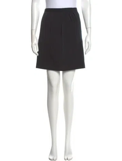 Pre-owned Neiman Marcus Pleated Accents Mini Skirt In Black