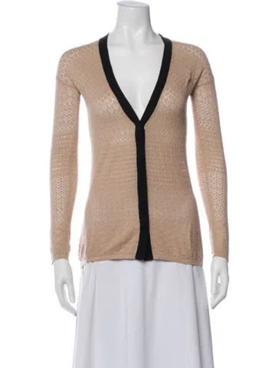 Pre-owned Neiman Marcus Plunge Neckline Sweater In Neutral