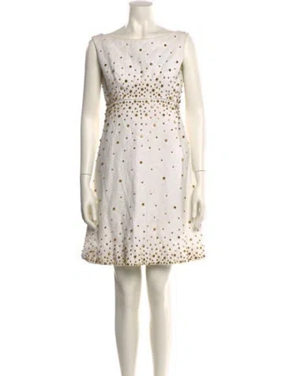 Pre-owned Neiman Marcus Polka Dot Print Mini Dress In Multi