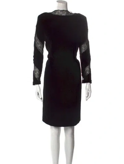 Pre-owned Neiman Marcus Printed Knee-length Dress In Black