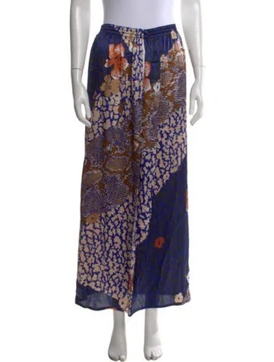 Pre-owned Neiman Marcus Printed Long Skirt In Blue