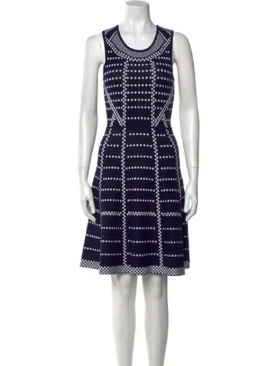 Pre-owned Neiman Marcus Printed Mini Dress In Blue