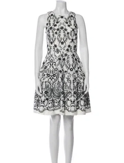 Pre-owned Neiman Marcus Printed Mini Dress In White
