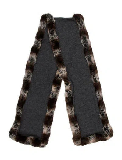 Pre-owned Neiman Marcus Printed Scarf In Gray