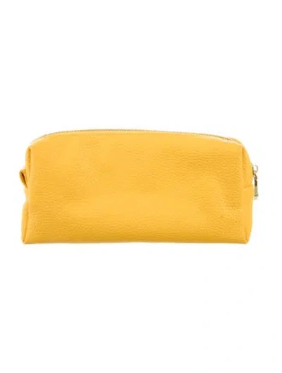 Pre-owned Neiman Marcus Pvc Cosmetic Bag In Yellow