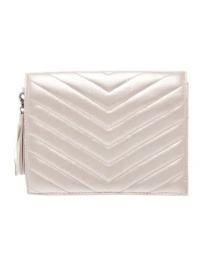 Pre-owned Neiman Marcus Quilted Clutch In Purple