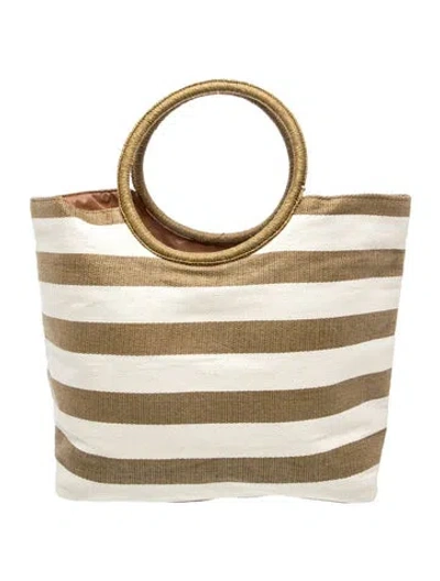 Pre-owned Neiman Marcus Raffia Top Handle Bag In Neutral