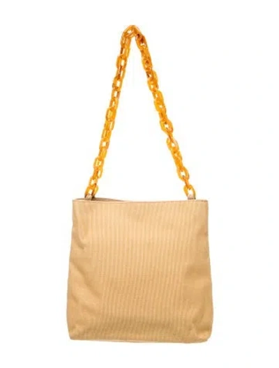 Pre-owned Neiman Marcus Rattan Shoulder Bag In Neutral