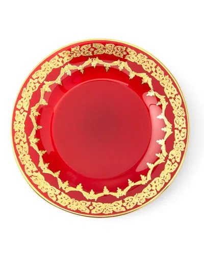 Neiman Marcus Red Oro Bello Dessert Plate, Set Of 4