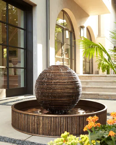 Neiman Marcus Ridged Ball Fountain In Brown