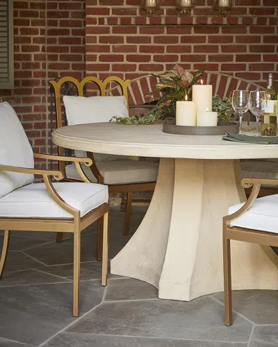 Neiman Marcus Round Outdoor Dining Table In Multi