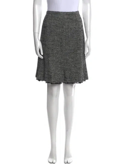 Pre-owned Neiman Marcus Ruffle Embellishment Knee-length Skirt In Black