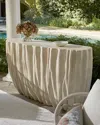 Neiman Marcus Ruffle Outdoor Console Table In Limestone