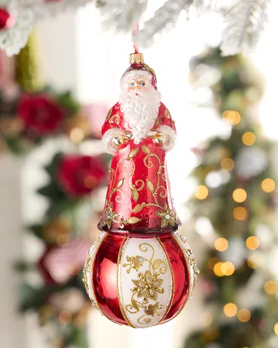 Neiman Marcus Santa On Ball Christmas Ornament