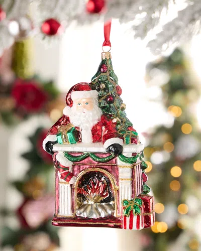 Neiman Marcus Santa, Tree And Fireplace Christmas Ornament