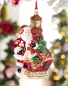 Neiman Marcus Santa With Sleigh And Lantern Christmas Ornament