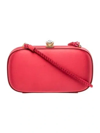 Pre-owned Neiman Marcus Satin Crossbody Bag In Red