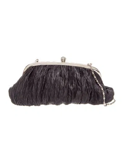 Pre-owned Neiman Marcus Satin Evening Bag In Black