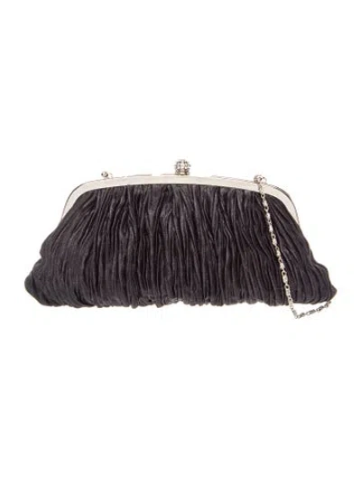 Pre-owned Neiman Marcus Satin Evening Bag In Black