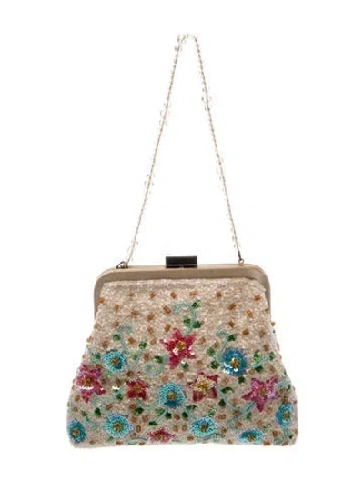 Pre-owned Neiman Marcus Satin Evening Bag In Neutral