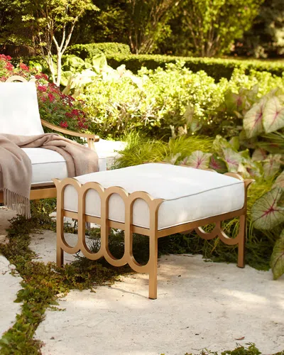 Neiman Marcus Savannah Collection Ottoman In Gold