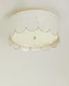 Neiman Marcus Scallop Flush Mount In Silver