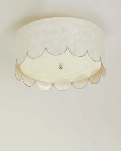 Neiman Marcus Scallop Flush Mount In Silver