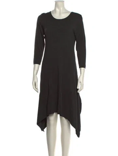 Pre-owned Neiman Marcus Scoop Neck Knee-length Dress In Gray