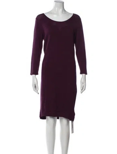 Pre-owned Neiman Marcus Scoop Neck Knee-length Dress W/ Tags In Purple