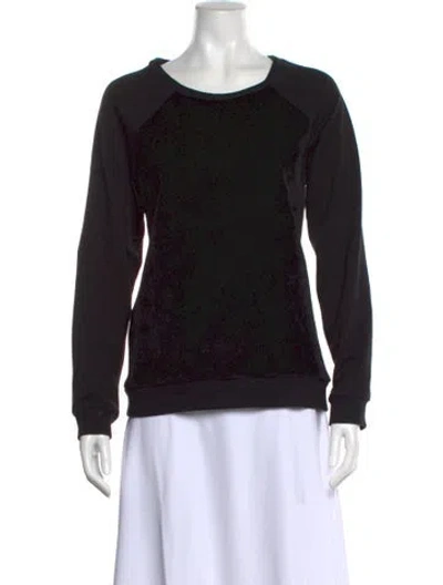 Pre-owned Neiman Marcus Scoop Neck Long Sleeve Sweatshirt In Black