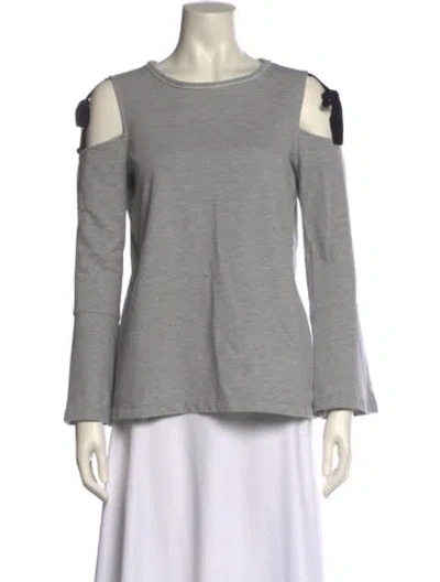 Pre-owned Neiman Marcus Scoop Neck Long Sleeve Sweatshirt In Gray