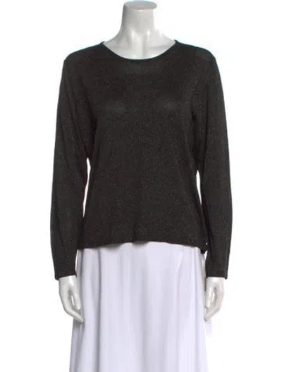 Pre-owned Neiman Marcus Scoop Neck Long Sleeve Sweatshirt In Gray