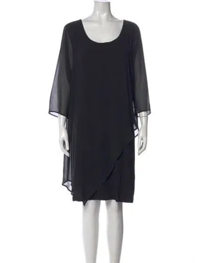 Pre-owned Neiman Marcus Scoop Neck Mini Dress In Black