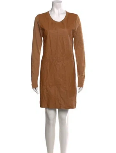 Pre-owned Neiman Marcus Scoop Neck Mini Dress In Neutral