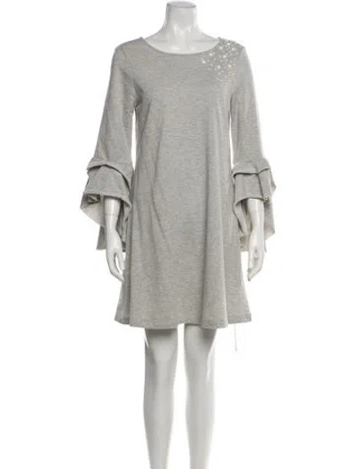 Pre-owned Neiman Marcus Scoop Neck Mini Dress In White