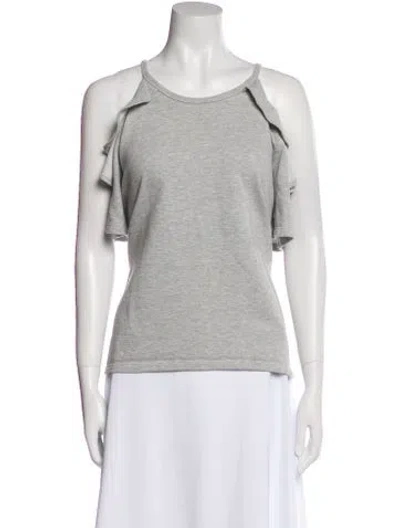 Pre-owned Neiman Marcus Scoop Neck Sleeveless Top In Gray