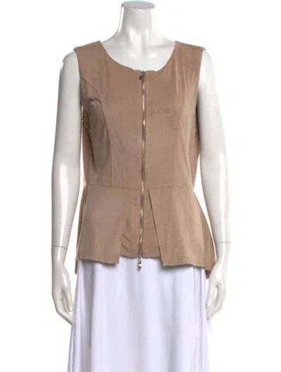 Pre-owned Neiman Marcus Scoop Neck Sleeveless Top In Pink