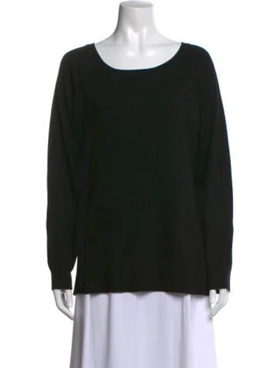 Pre-owned Neiman Marcus Scoop Neck Sweater In Black
