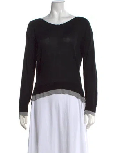 Pre-owned Neiman Marcus Scoop Neck Sweater In Blue