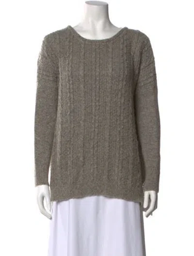 Pre-owned Neiman Marcus Scoop Neck Sweater In Gray